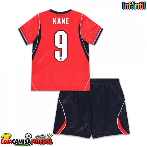 Camisa de Futebol Inglaterra Harry Kane #9 Equipamento Secundário Infantil Mundo 2026 Manga Curta (+ Calças curtas)